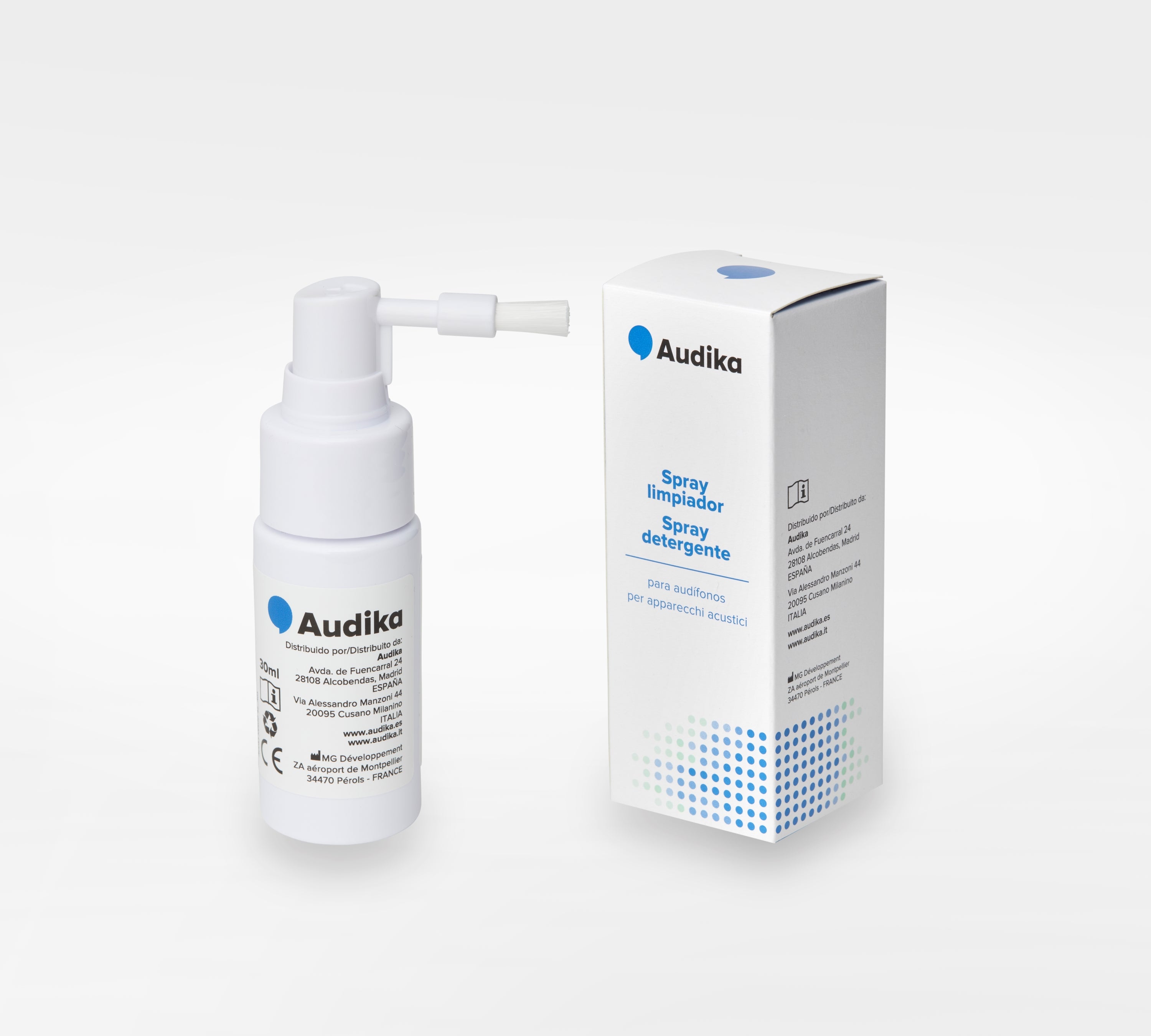 Spray limpiador para audífonos